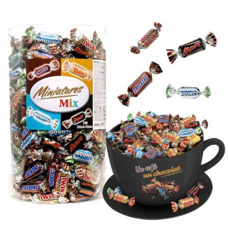 Barres Chocolat Miniatures mix Mars Twix Snickers Bounty à petit prix