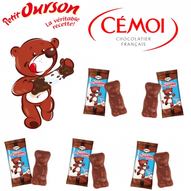 Ourson guimauve Cémoi chocolat au lait - Boite 2,5kg oursons en