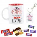 Mamie est vintage mug et porte-clés assortis