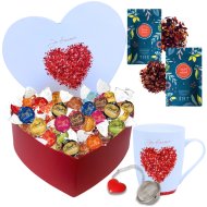 Coffret boîte cœur "je t'aime" Célébrations + mug + infusions 20 gr